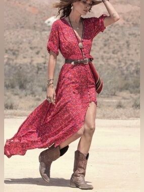 Spell Rambling Rose Floral Print Gown, Size Large